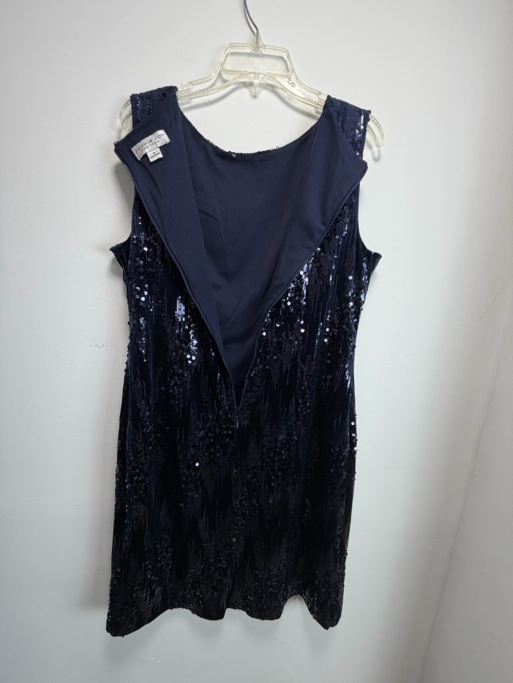 Navy Sequin Sleeveless Mini Dress - Picture 9 of 9